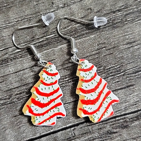 Little Debbie Christmas Tree Earrings - Picture 1 of 3